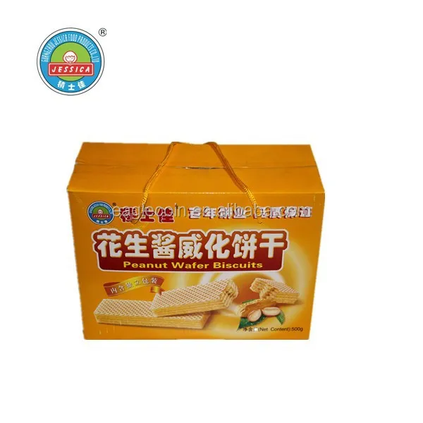 500g Wafer Biscuits Crisp Sweet Peanut Flavors in Gift Package