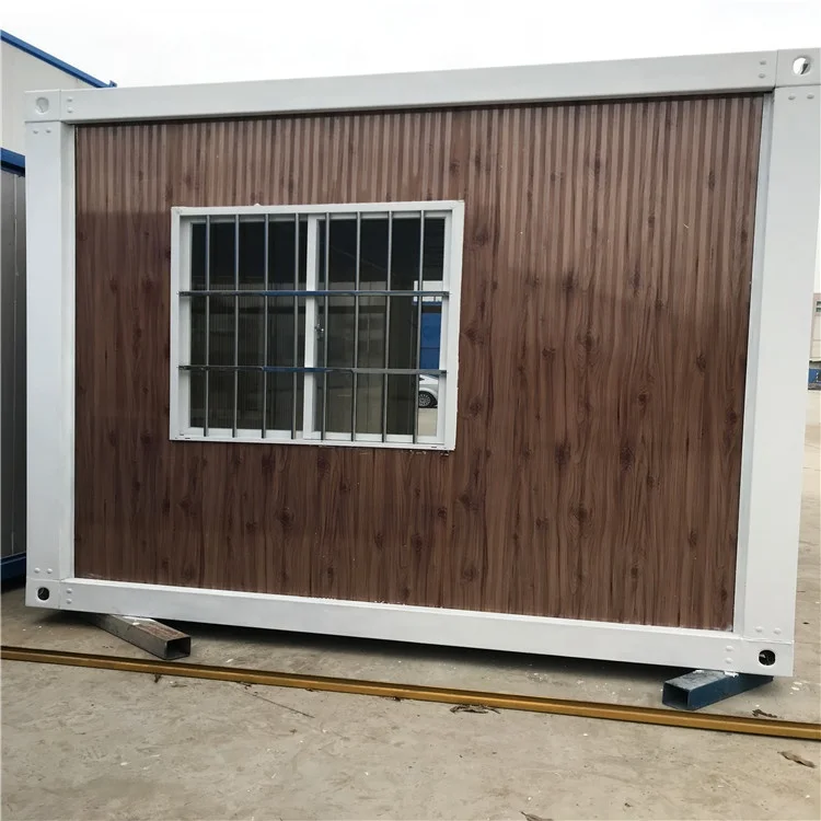 Container House Kits with Glass Door and Wooden Style Appearance for Exhibition Hall