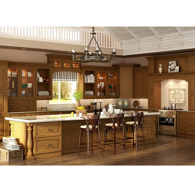 Кухонный шкаф из дуба, размеры и технические характеристики, руководство с островом