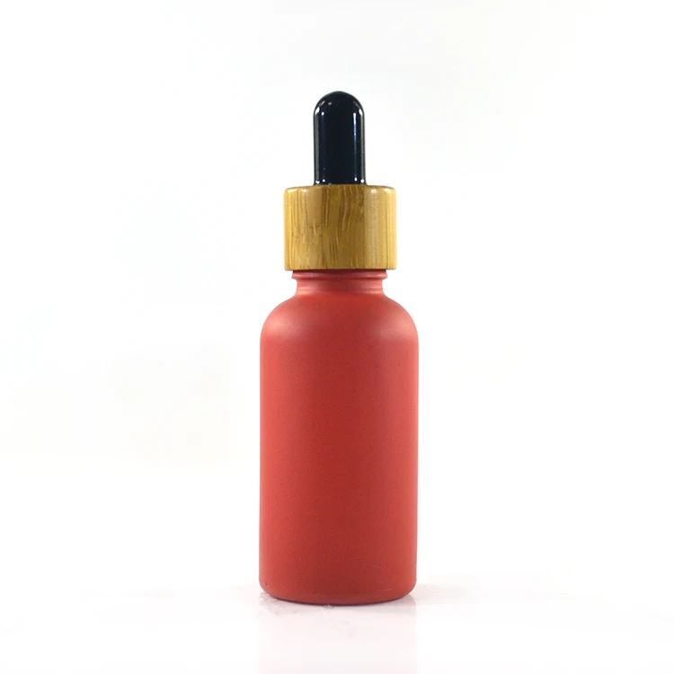 CBD oil packaging  essential oil 5ml 10ml 15ml 20ml 30ml 50ml 100ml matte black glass dropper bottle with bamboo lid