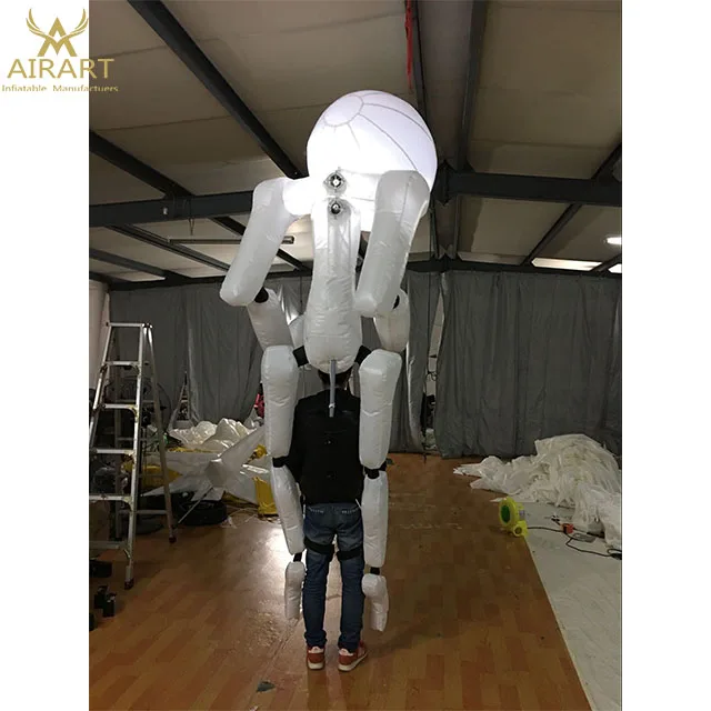 3mH inflatable LED lighting robot shaped costume for party supply
