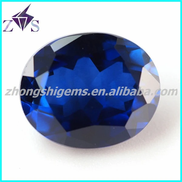 Oval Blue Artificial Sapphire Synthetic Stone Raw Cubic Zirconia