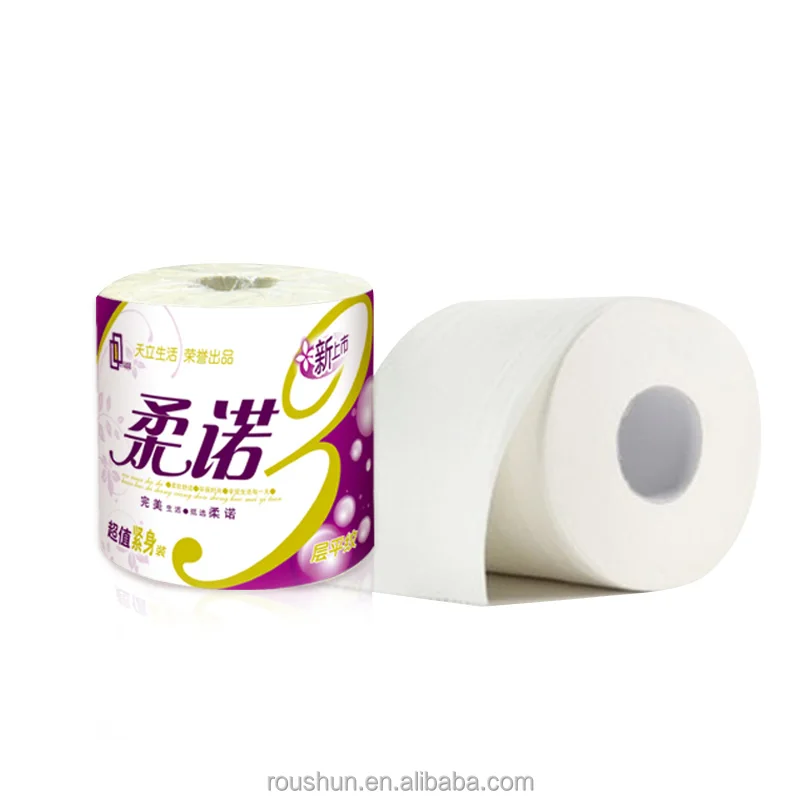 Wholesale price logo toilet living tissue paper roll from factory of China
