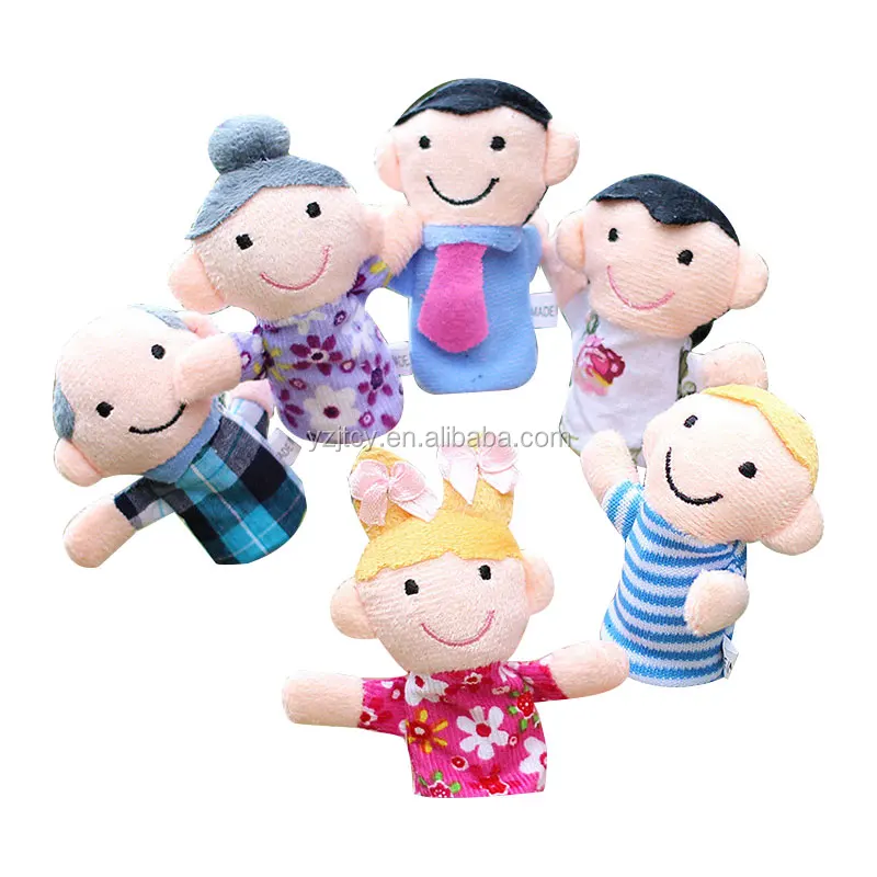 plush cute animal finger puppets toy/Wholesell story helper finger puppet Sweet family Plush finger puppets