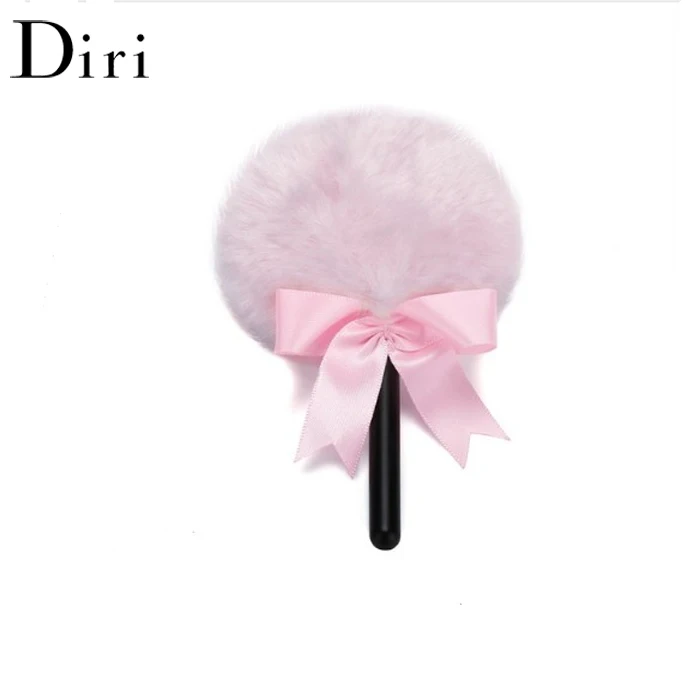 Beauty Cosmetic Plastic Handle Fluffy Cute Bowknot Plush Powder Puff