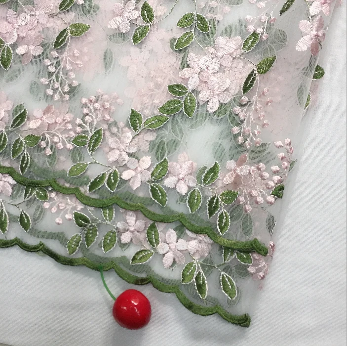 China textiles factory 100% polyester  glitter mesh embroidery fabric for chair