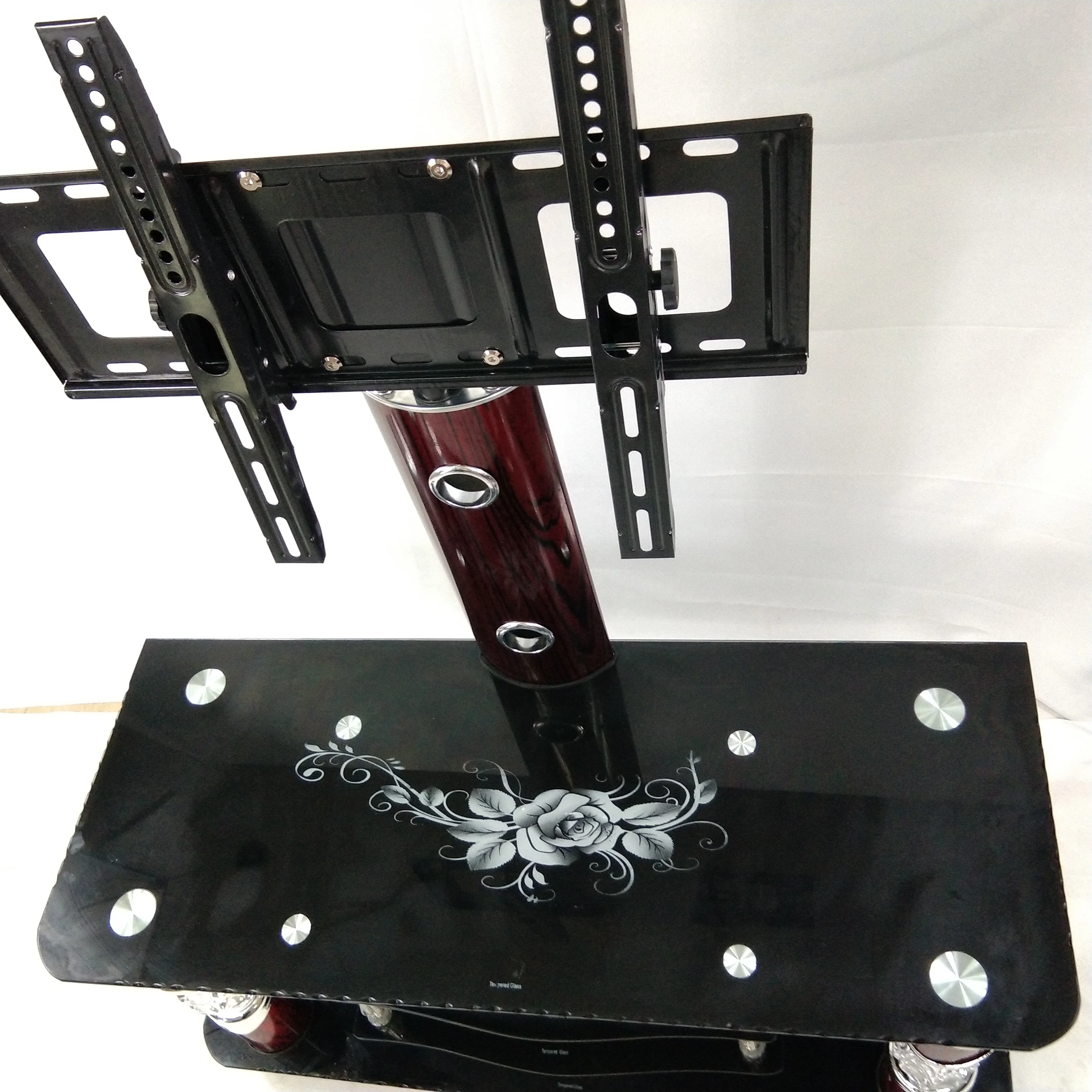 
Foshan factory direct sell glass TV cabinet with metal TV rack 
