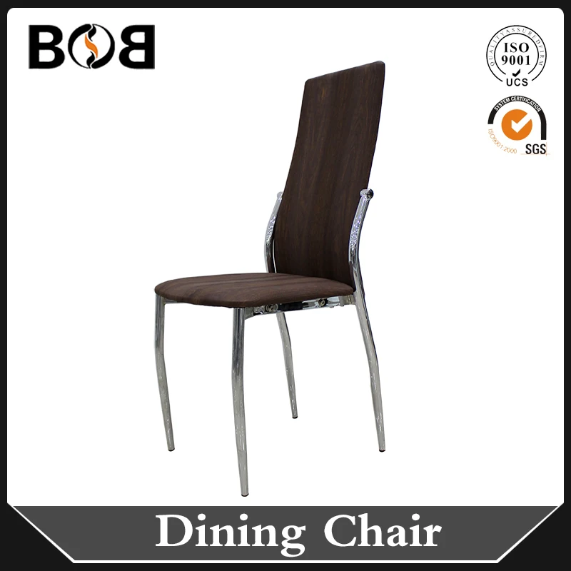 crocodile leather chromed frame dining chair/crocodile leather kitchen chairs
