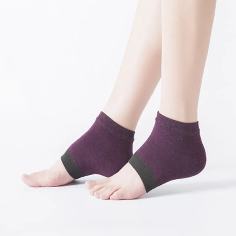 Moisturizing silicone  socks for dry HARD cracking skin Open toecomfort recovery Day night care gel soothing dry cracked heel