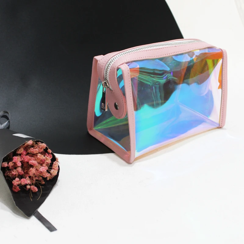 women cosmetic bag with TPU material fantasy clear PVC makeup bag