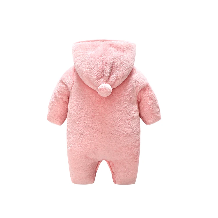 Wholesale Winter Thick Thick Newborn Baby Rompers Warm Boy Girl Hoodie Toddler Baby Bodysuit Onesie Jumpsuit Baby Clothes