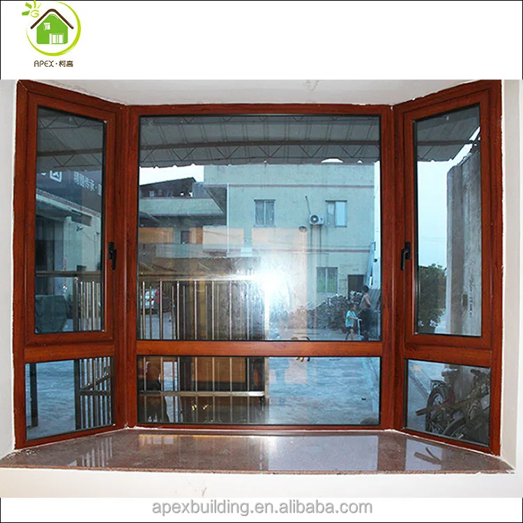 Wood Grain Aluminum Bay Window