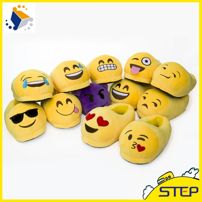 2016 Милые Плюшевые Emoji Тапочки Крытый Тапочки Плюшевые Тапочки Обувь