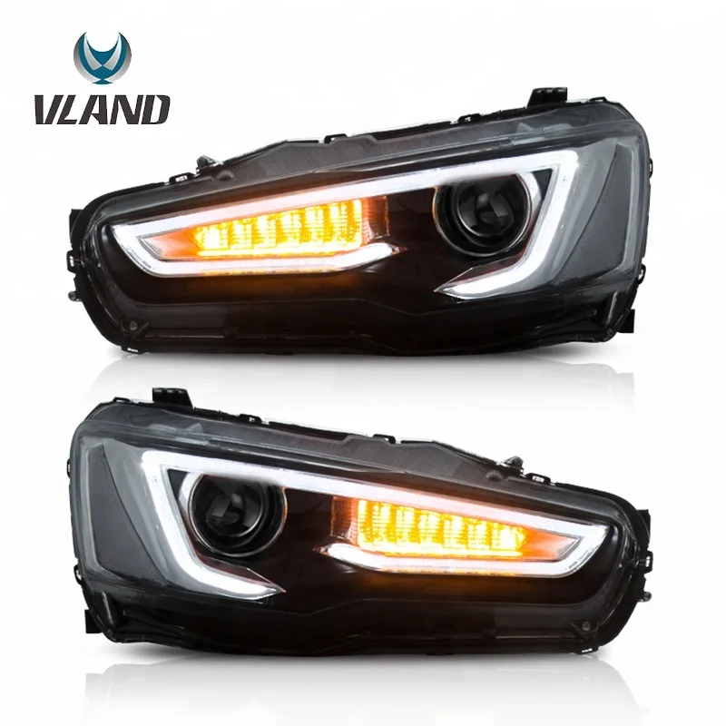 Vland Car Headlight Lancer EVO X For 2008-UP Years LED Head Lamp Lens