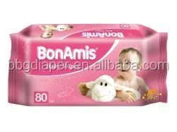 
Hot sale BonAmis non alcohol disposable baby wet wipes with free sample 