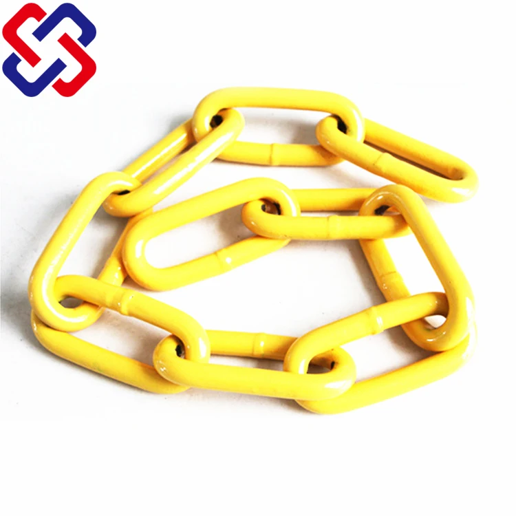 
G80 Welded Steel Heavy Duty Painted G80 Alloy Steel Long Link Chain Colorful Lashing Chain 