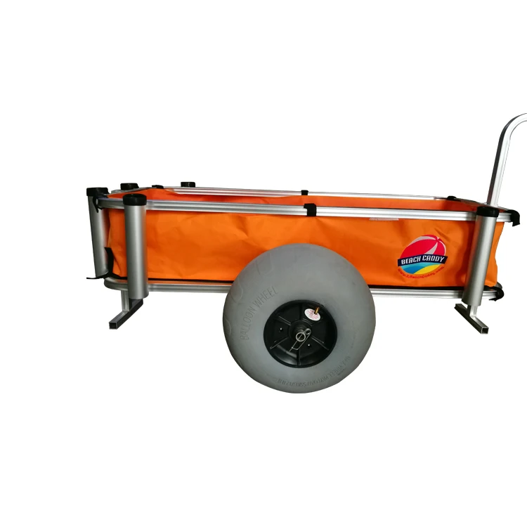 Hot sale load-bearing outstanding beach cart orange aluminum  fishing cart beach trolley