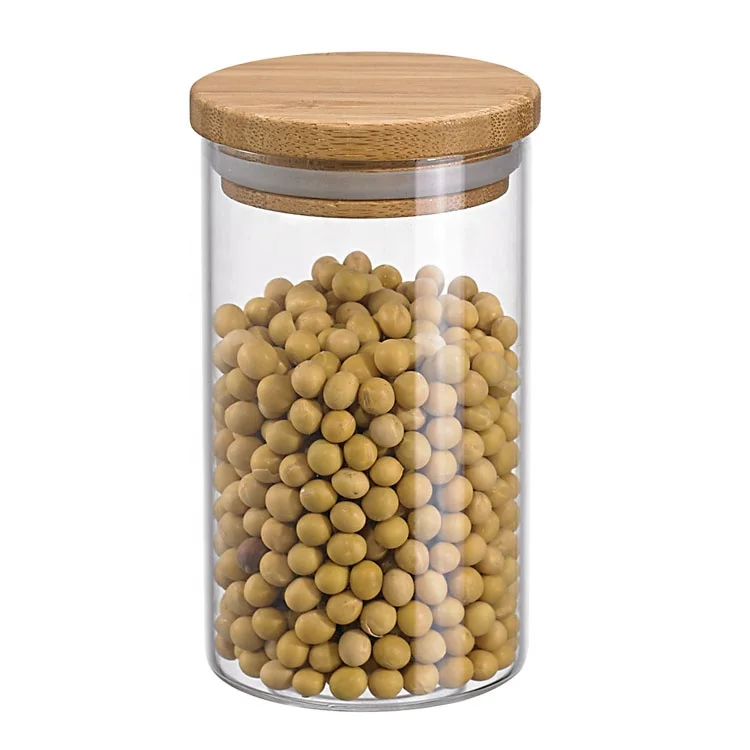 
promotion food grade transparent borosilicate glass food storage jar with lid 