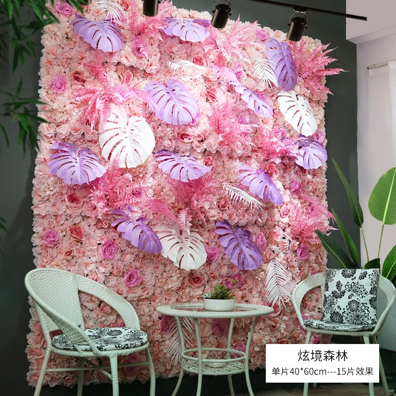 rose hydrangea portable stage decoration backdrop design wholesale artificial flower garland wholesale flower wall backdrop