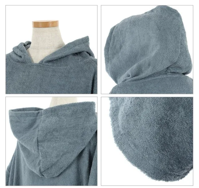 Custom Color Embroidered Logo Adult Microfiber Towel Surf Poncho Hooded