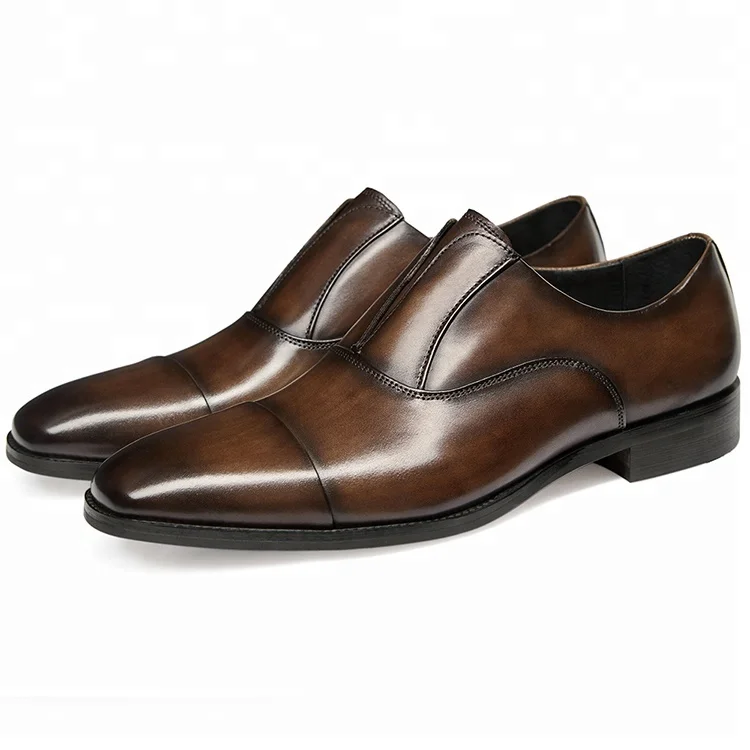 
OEM factory wholesale wedding Height Increasing dress shoes brown color 