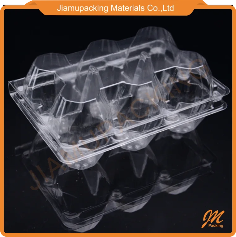 Clear PET PVC egg tray, wholesale plastic egg cartons for supermarket sale, bulk chicken duck egg packaging