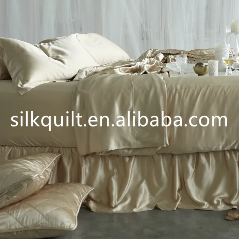 
 Комплект постельного белья из шелка, роскошный бесшовный однотонный Комплект постельного белья из шелка тутового шелкопряда, Королевский размер  
