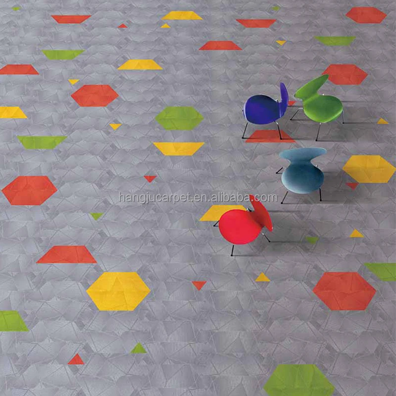 
Heavy Commercial Mulit Level Loop Pile Hexagon Carpet Tiles HUANG A05 