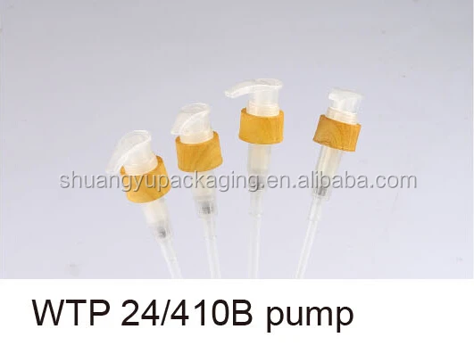 Wholesale 18/410 24/410 58/410 Bamboo Collar PP Plastic lotion Pump for shampoo lotion bottle