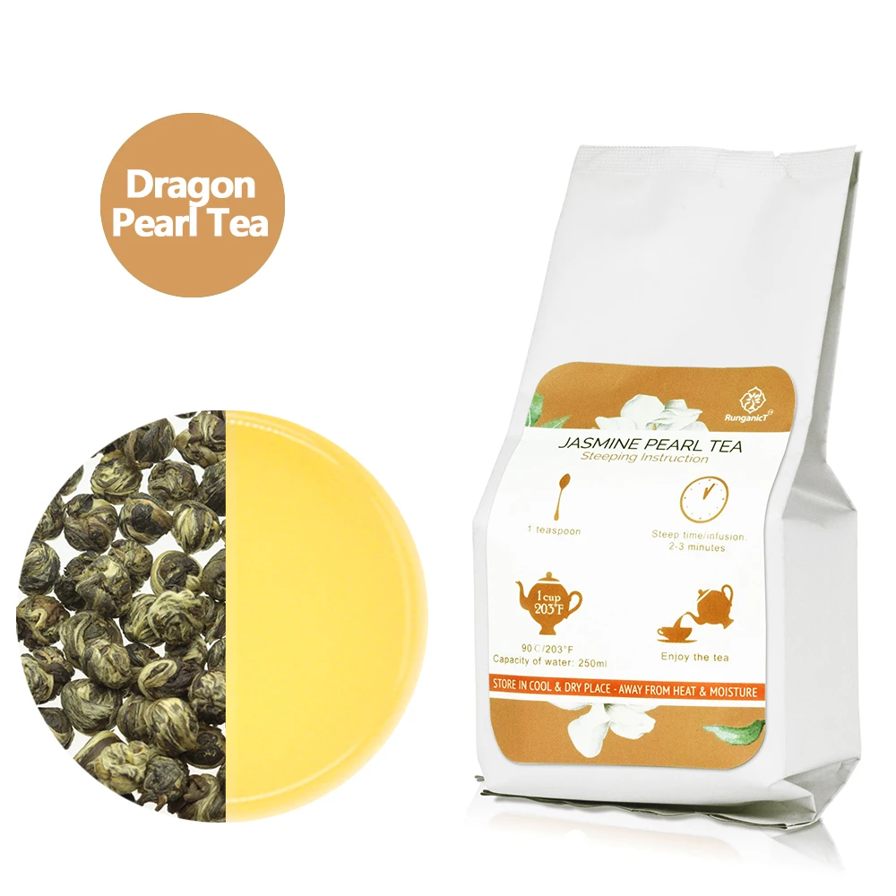 China Chinese Fujian Best Pure Loose Jasmine Sunflower Black White Scented Dragon Pearl Green Tea Ball Organic Jasmine Tea