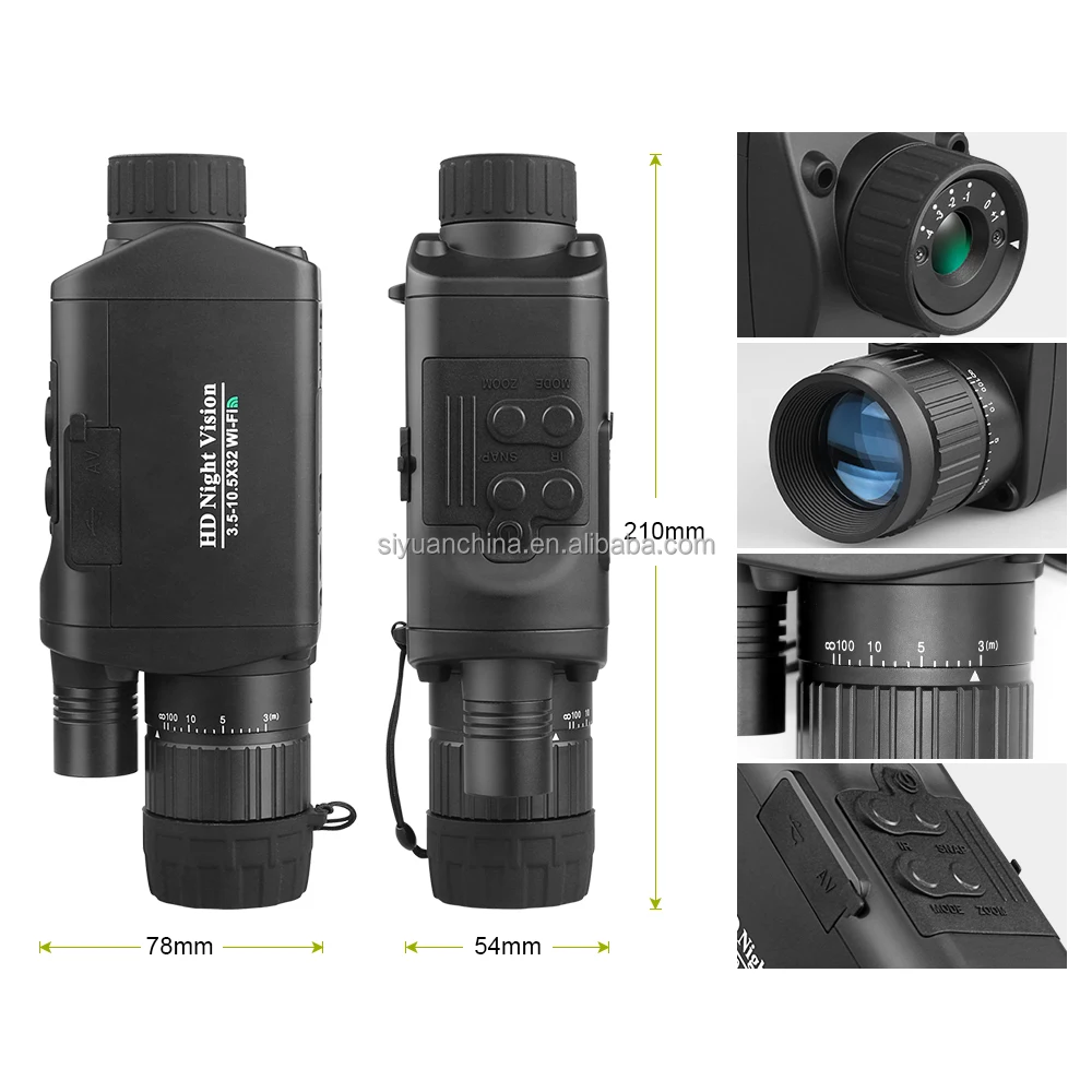 Bestguarder Wifi Digital Night Vision Monocular 350M  in dark with photo and video recording function