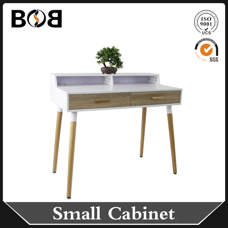 dining table set italian Irish style MDF panel type sideboard small cabinet with two drawers and beech wood legs