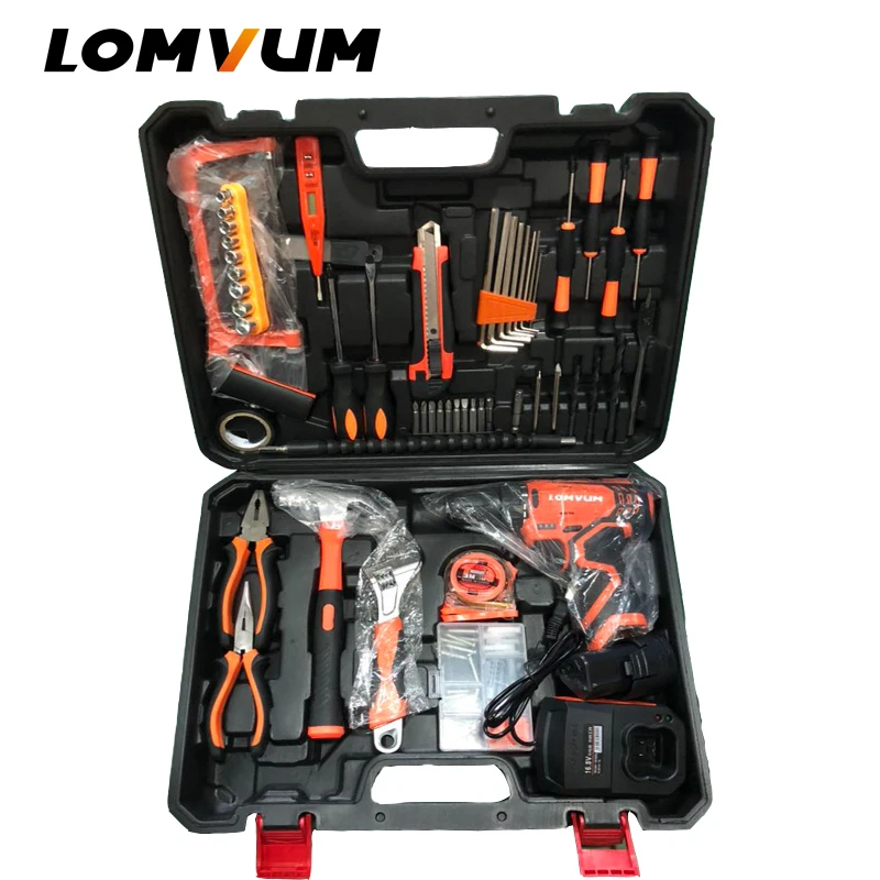
Hand Tool 27PCS Multifunctional Professional Cordless Impact Drill Set Tool Kit Electric Tools 