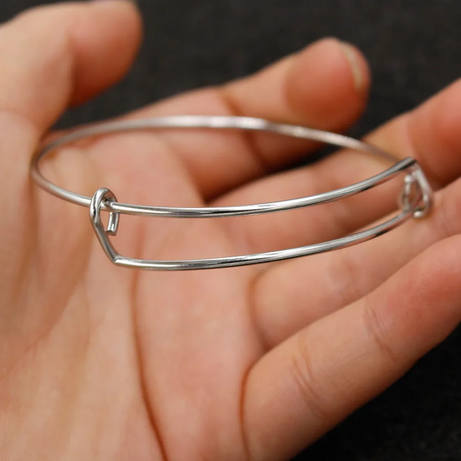 1.6mm  Adjustable Blank Stainless Steel  DIY  Wire Expandable Bangle for Jewelry Making