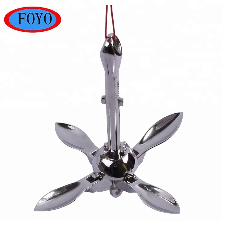 Xiamen FOYO hotselling 316 stainless steel marine kayak accessories folding boat anchor with high quality