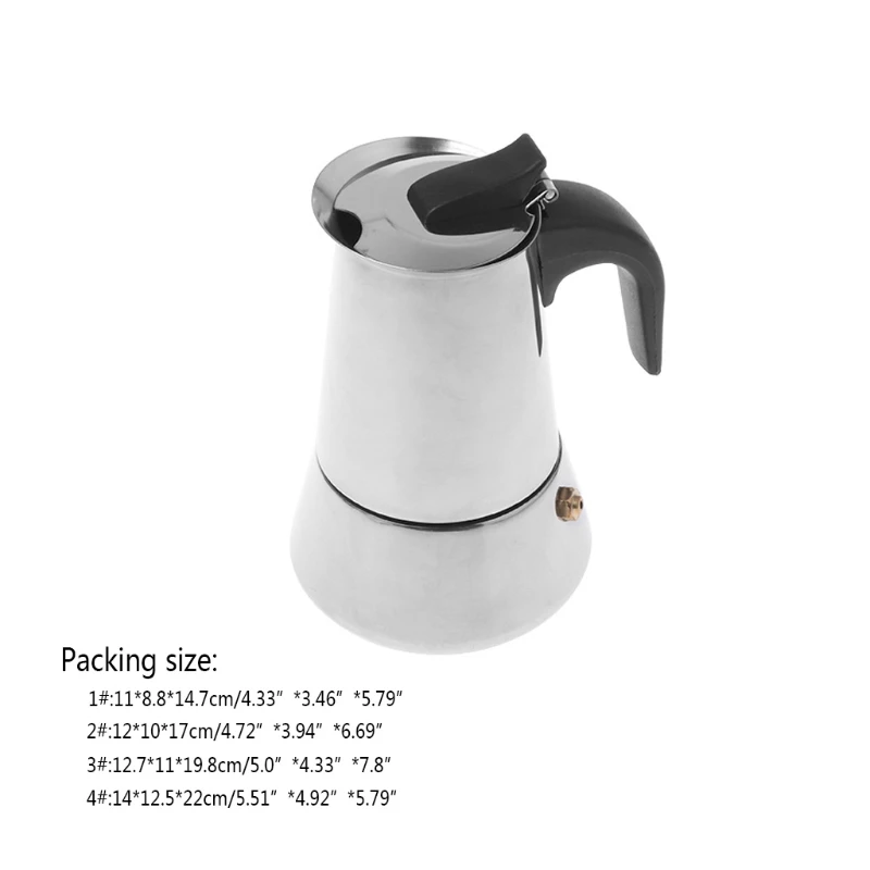 High Quality Espresso Coffee Maker Stainless Steel Moka Pot Extractor Percolator Stove Home Kichen Appliance Coffee Maker