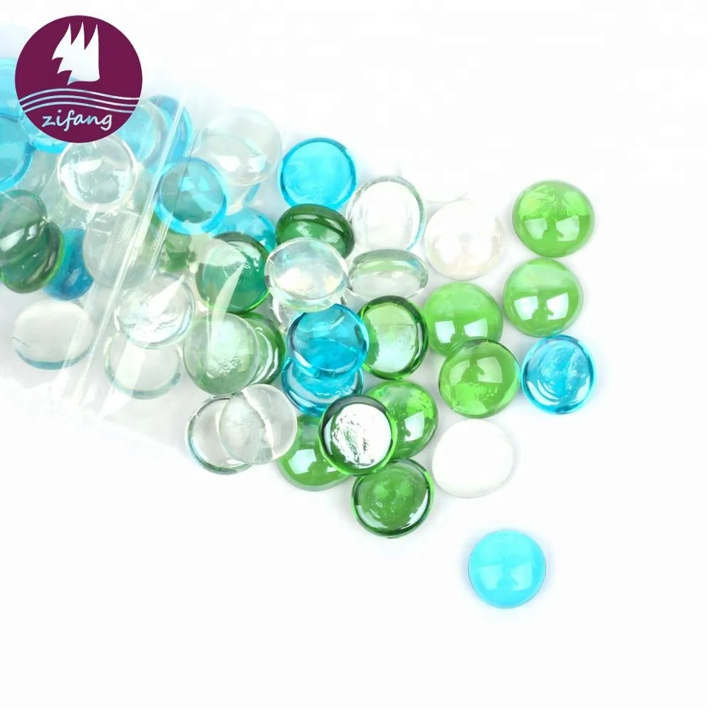 
Transparent colorful flat glass marble for DIY decor 