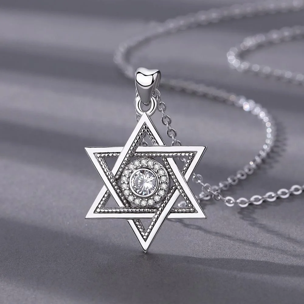 925 sterling silver jewish star of david necklace pendant for Women