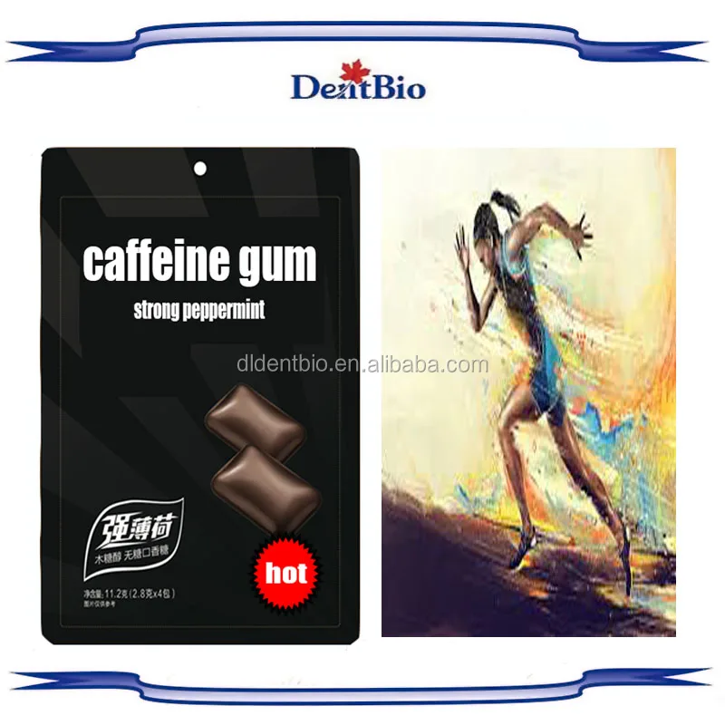 Caffeine energy gum guarana chewing gum oem taurine chewing gum