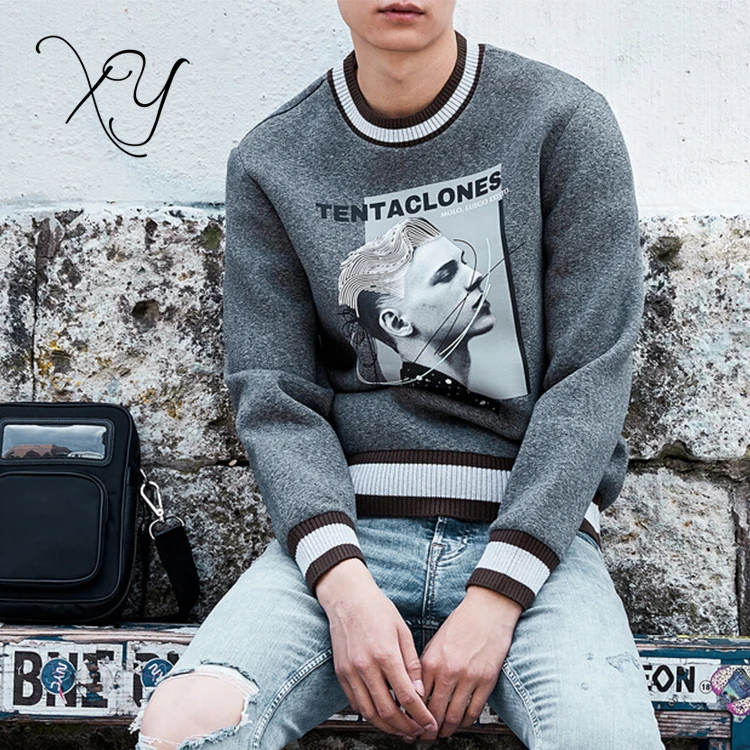 Оптовая продажа, новейший дизайн, модный пуловер с принтом в стиле пэчворк, Мужской свитшот