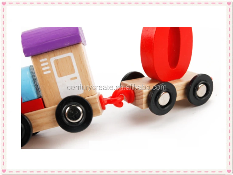 Educational children Wooden numbers and digital train toy set for kids