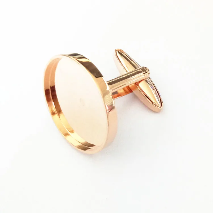 
Gold custom cufflinks brass coin holder cuff link blanks 