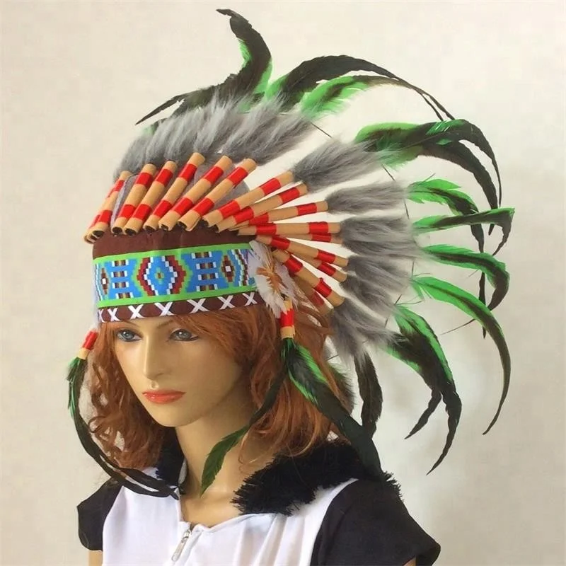 Модный/экологичный/красочный/индийский головной убор с перьями