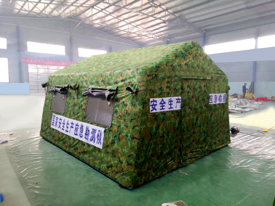 Good quality professional supplier waterproof camouflage color inflatable camping medical military tent for sale