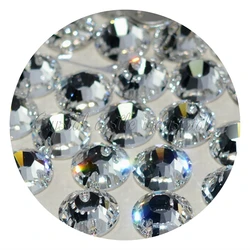 New arrival foil back stone glass crystal white flat back rhinestone sew on strass for sewing fabric