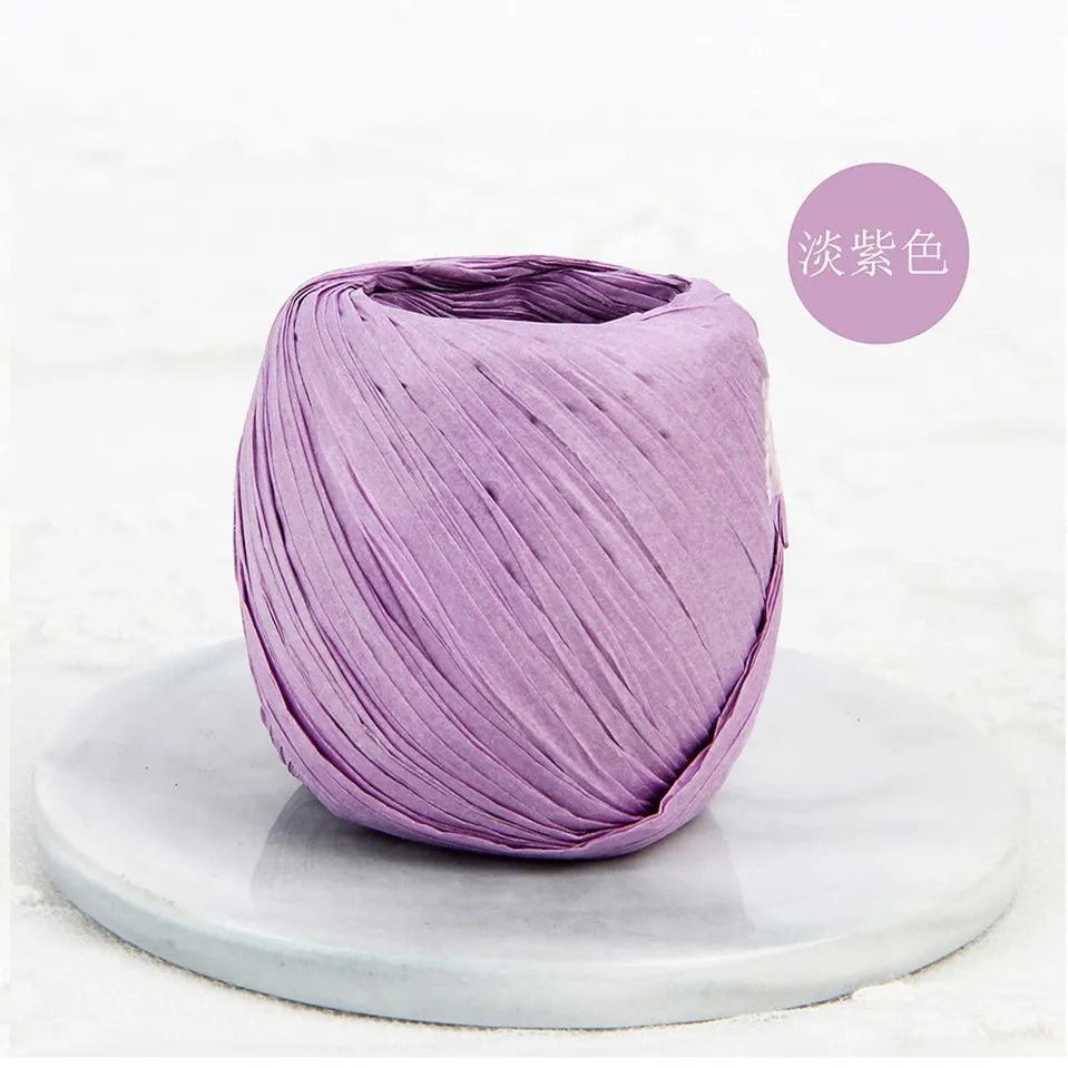 Фабрика из натуральной рафии, оптовая продажа рулонов светло-фиолетового цвета, шпагат из рафии, бумажная лента для упаковки подарочных коробок, рафия