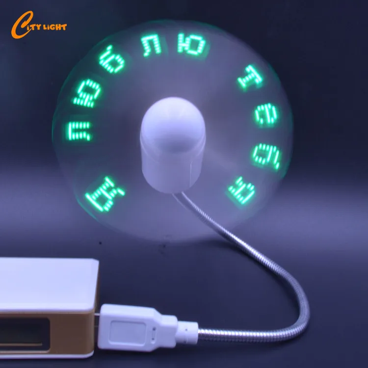 Best Selling LED Programmable Message Mini Flashing usb flashing light fan With CD