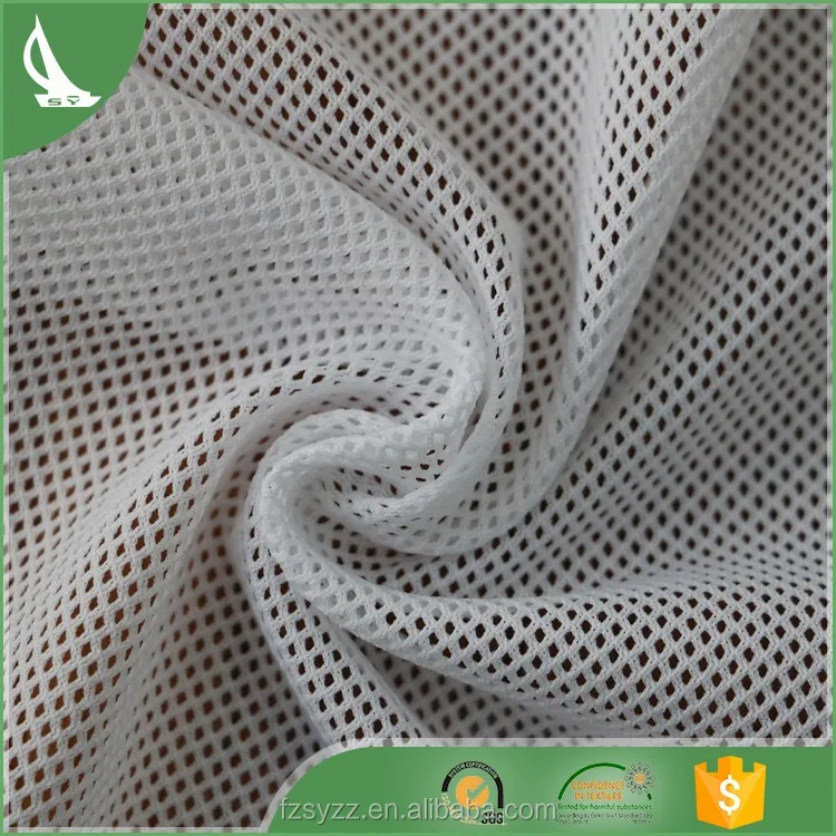 Recycle Fabric White Dri Fit Eyelet Sport Fabric Polyester Mesh Fabric for Sublimation