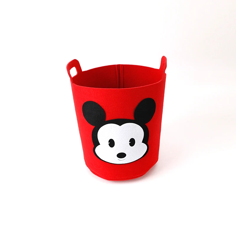 Decorative customized round cartoon bathroom hanging nonwoven fabric felt basket storage basket