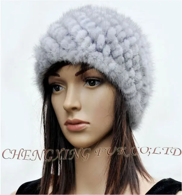 Cx-c-53c серый норка вязать шляпу зимой мех 2013